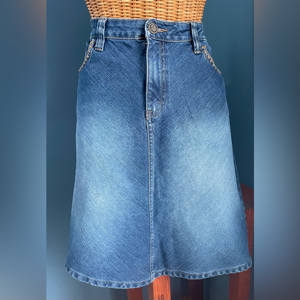 Kikit Denim Jean Stretch Skirt Size 14 NWT Five Pockets